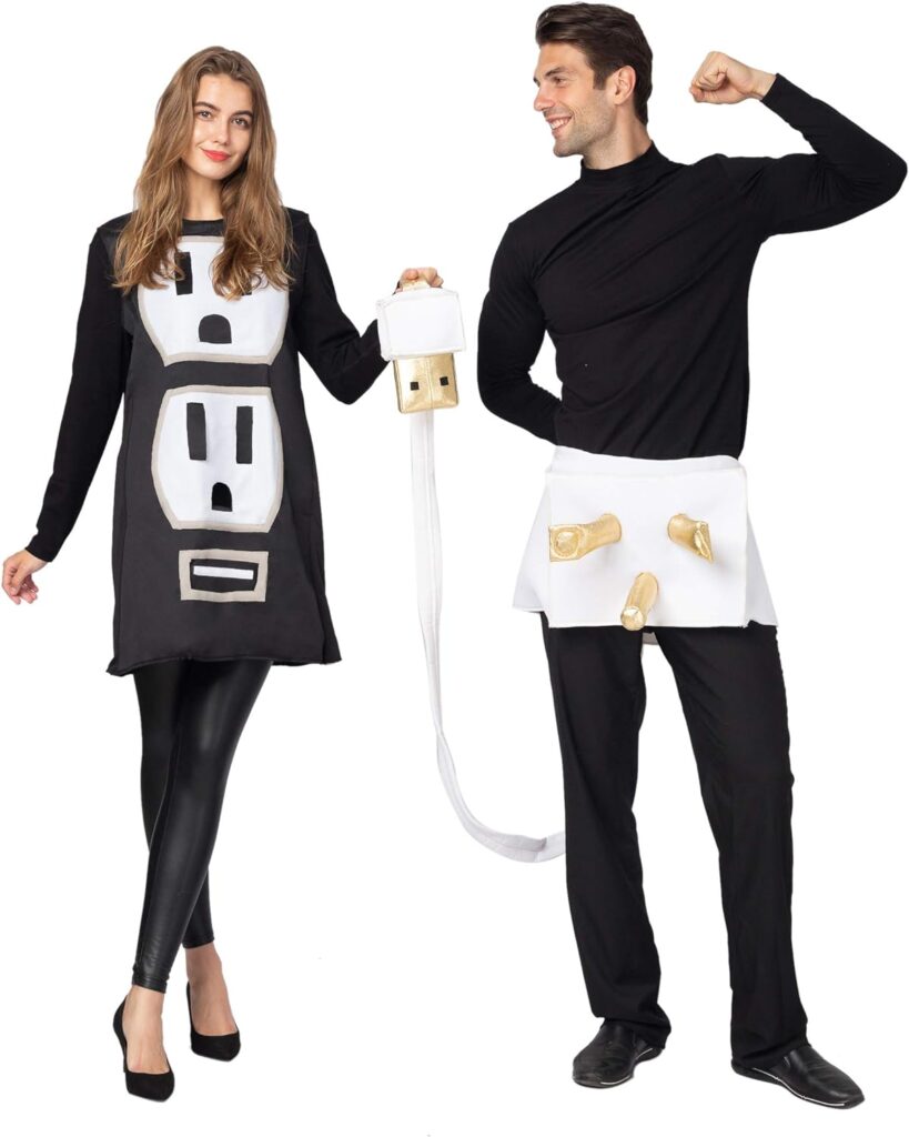 Spooktacular Creations USB/Light Plug and Socket Couple Set Halloween Costume for Adult