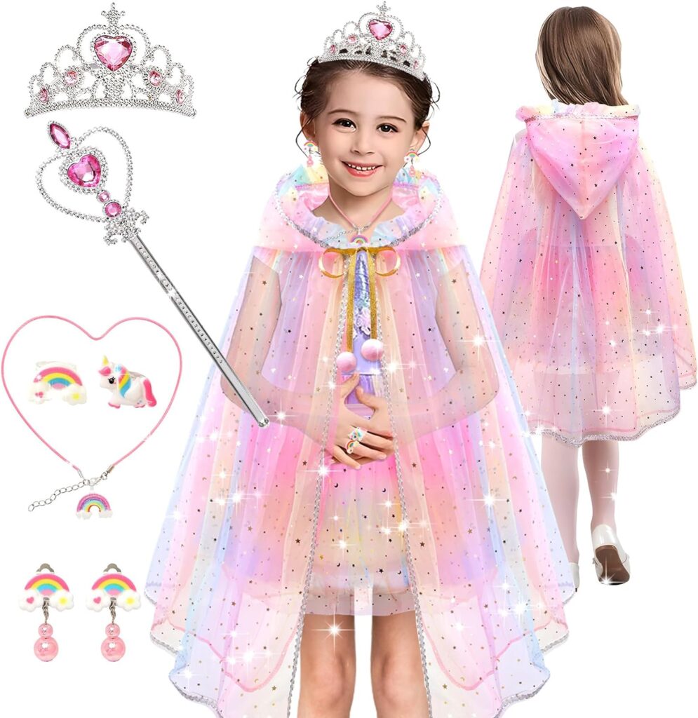 BYHTTKIGM Princess Dress Up Clothes for Little Girls,Princess Dresses for Girls Toys 3-8 Year Old Christmas Birthday Gifts