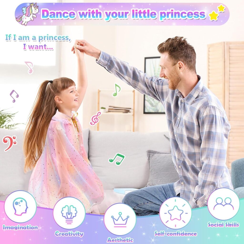 BYHTTKIGM Princess Dress Up Clothes for Little Girls,Princess Dresses for Girls Toys 3-8 Year Old Christmas Birthday Gifts