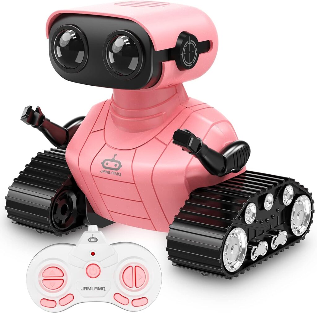 JAMLAMQ Robot for Kids Toy-Remote Control Robot Toys,Toy with Music and LED Eyes,Dance Moves,for Children Boys Girls Age 3 4 5 6 7 8 9 Birthday Gifts (Shiny Pink)