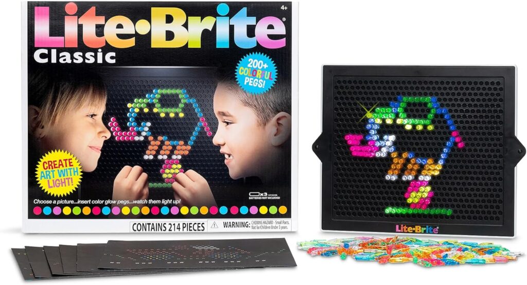 Lite-Brite Classic, Favorite Retro Toy - Create Art with Light, STEM, Educational Learning, Holiday, Birthday, Gift, Boys, Kid, Toddler, Girls Age 4+