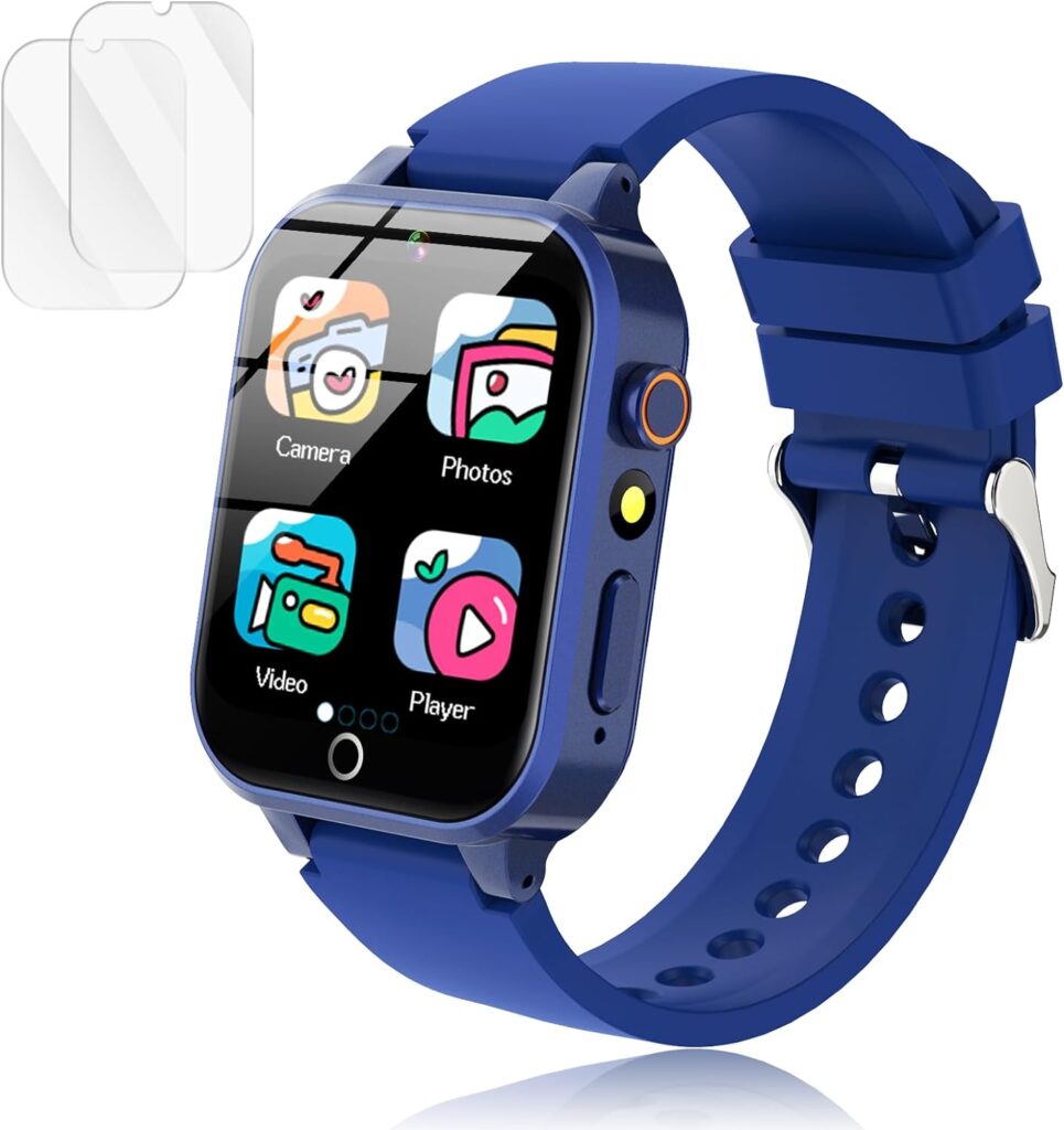 Luyiilo Smart Watch for Kids, Kids Smart Watch Boys Toys with 26 Puzzle Games, Touch Screen, HD Camera, Alarm Clock, Toys for Boys Ages 4-12 Years Old.Birthday Gift for Boys Girls (Blue)