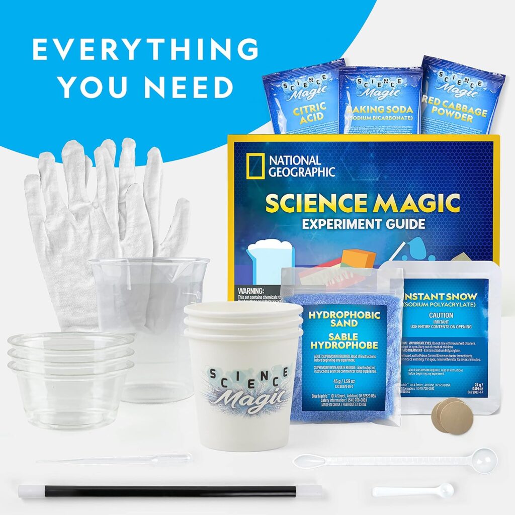NATIONAL GEOGRAPHIC Science Magic Kit – Science Kit for Kids with 50 Unique Experiments and Magic Tricks, Chemistry Set and STEM Project, A Great Gift for Boys and Girls (Amazon Exclusive)
