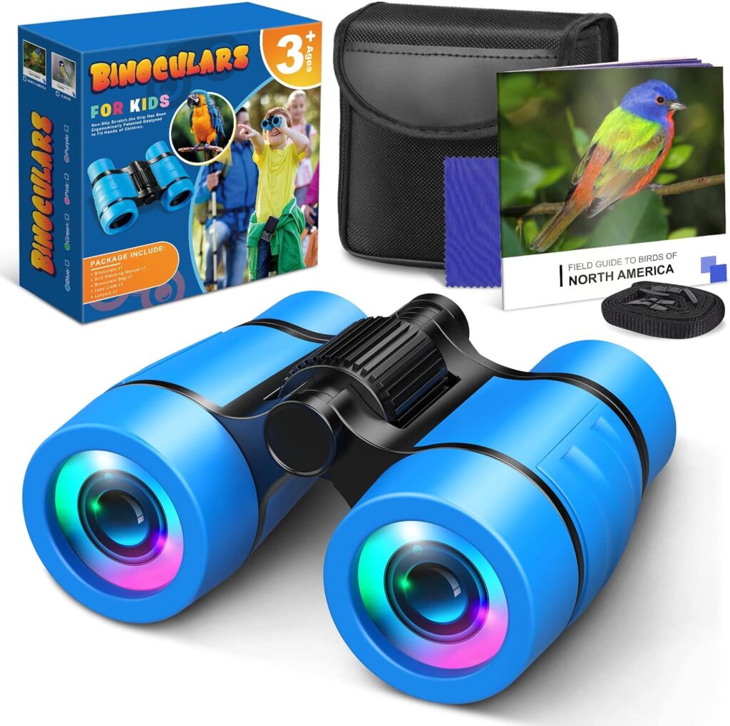 Toys for 3-8 Year Old Boys: LETS GO! Binoculars for Kids with Bird Watching Manual Gifts for 4 5 6 7 8 Year Old Boy Girls Outdoor Toy for Kid Ages 5-7 Camping Telescope Toddler Stocking Fillers