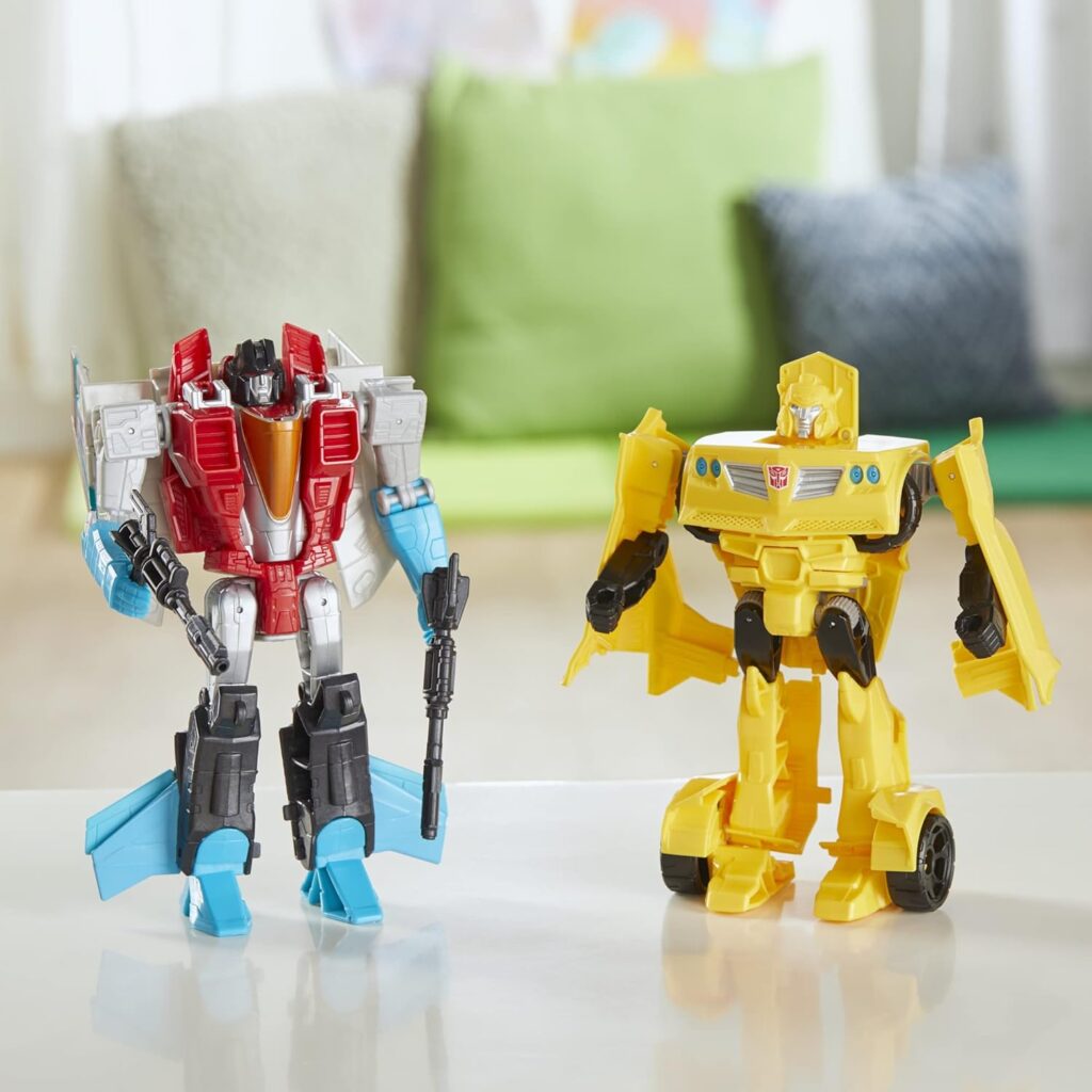 TRANSFORMERS Toys Heroes and Villains Bumblebee and Starscream 2-Pack Action Figures - for Kids Ages 6 and Up, 7-inch (Amazon Exclusive)