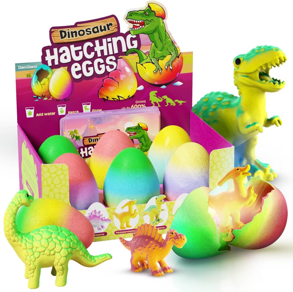 Dinosaur Hatching Surprise Eggs for Kids - 6 Pack - Grows 600% - Dino Egg Toys for Boys  Girls Age 3-8 - Gift Ideas, Party Favors, Stocking Stuffers for 3+ Year Old Boy - Gifts for Ages 3 4 5 6 7 8