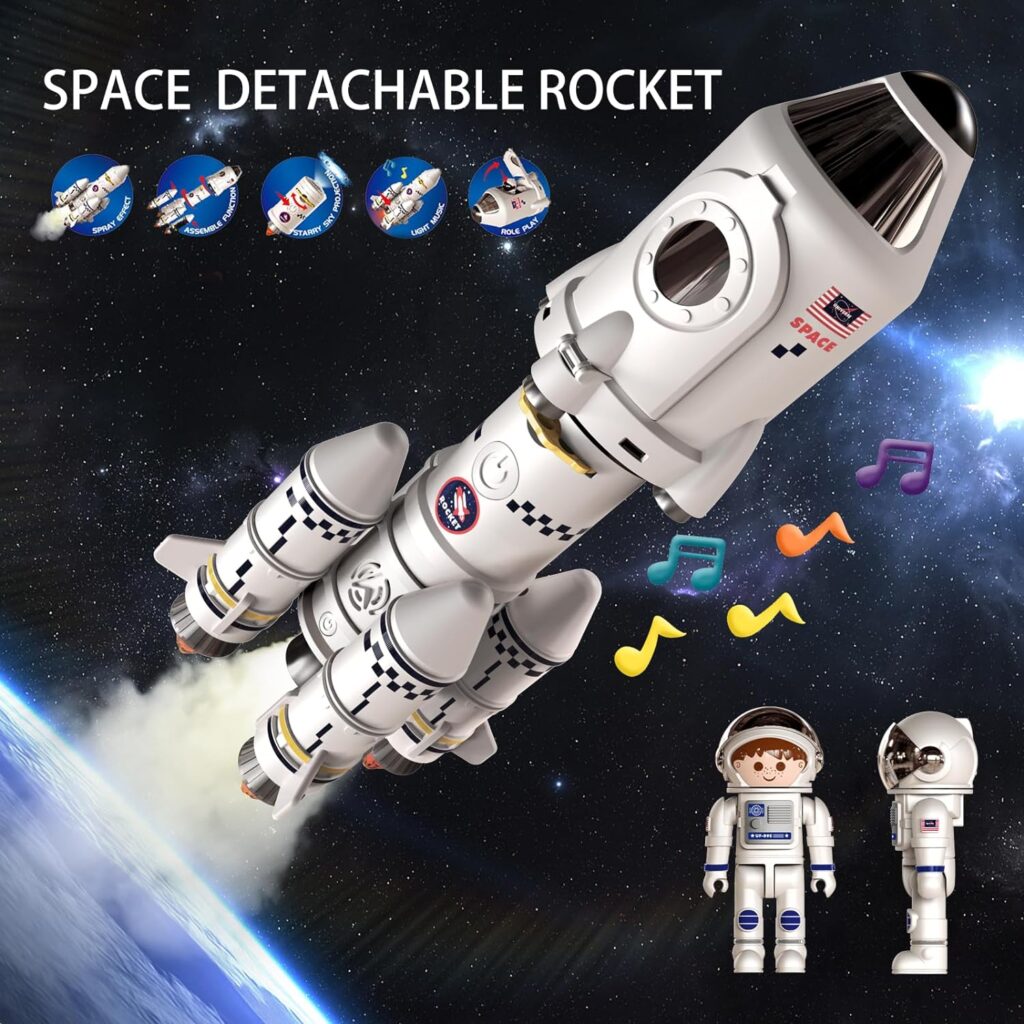 Doloowee Space Exploration Space Shuttle Toys for 3 4 5 6 7 8 9 Year Old Boys - STEM Aerospace Building Kit Toys - Space Rocket Toy- Creative  Educational Gift for 3+ Years Old Boys Girls