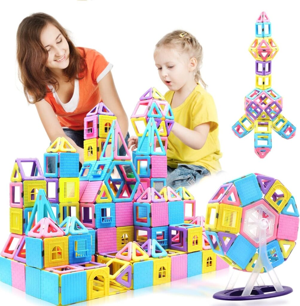 DUMMA Magnetic Tiles for Kids Age 3-5 Magnetic Building Blocks Set Toys for Boys Girls Children 3 4 5 6 7 8 Year Old 3D Preschool Educational STEM Christmas Birthday Gifts
