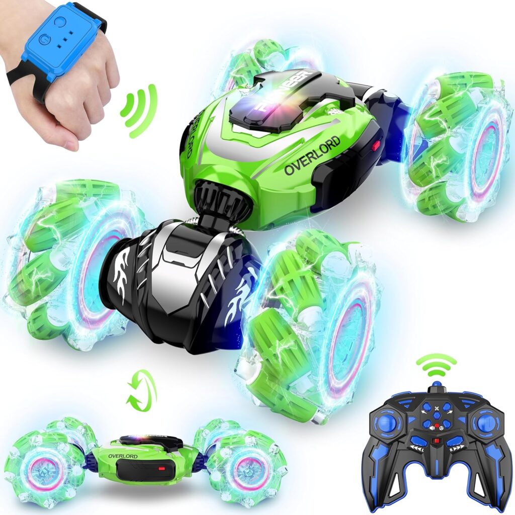 Gesture Sensing Remote Control 4WD Stunt Car - Rotating Off Road RC Car for Kids 6-9, 2.4Ghz Hand Controlled Twister Toy Car Gift