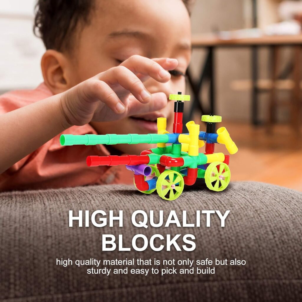 KAKATIMES STEM Building Blocks Toy for Kids, Educational Toddlers Preschool Brain Toy Kit, Constructions Toys for 3 4 5 6 7 8 Years Age Boys and Girls – Creativity Kids Materials Toys
