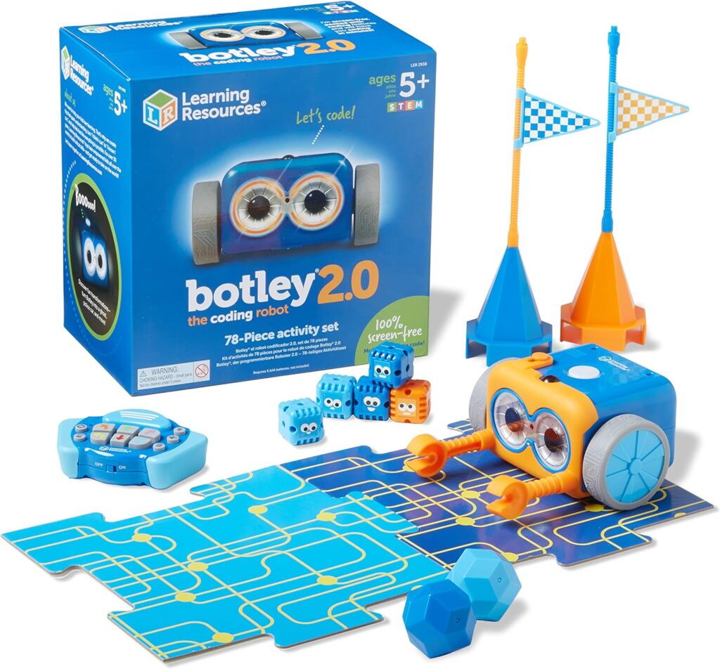 Learning Resources Botley The Coding Robot 2.0 Activity Set - 78 Pieces, Ages 5+, Coding Robot for Kids, STEM Toys for Kids, Early Programming and Coding Games for Kids, for Kids