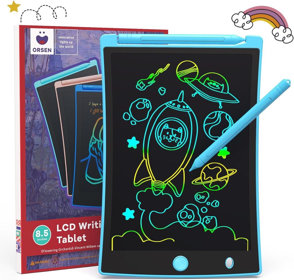Orsen Colorful 8.5 Inch LCD Writing Tablet for Kids, Electronic Sketch Drawing Pad Doodle Board, Toddler Learning Educational Toys Gifts for Girlsboys 3 4 5 6 7