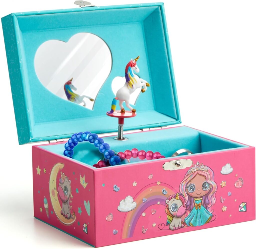 Pretty Me Unicorn Musical Jewelry Box for Kids - Unicorn Gifts for Little Girls, Toddlers, Ages 3-8, Best Young Princess Unicorn Toys Gift for 3, 4, 5, 6, 7, 8 Year Old Girl - Christmas Ideas - Music