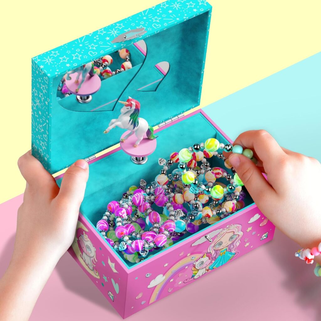 Pretty Me Unicorn Musical Jewelry Box for Kids - Unicorn Gifts for Little Girls, Toddlers, Ages 3-8, Best Young Princess Unicorn Toys Gift for 3, 4, 5, 6, 7, 8 Year Old Girl - Christmas Ideas - Music