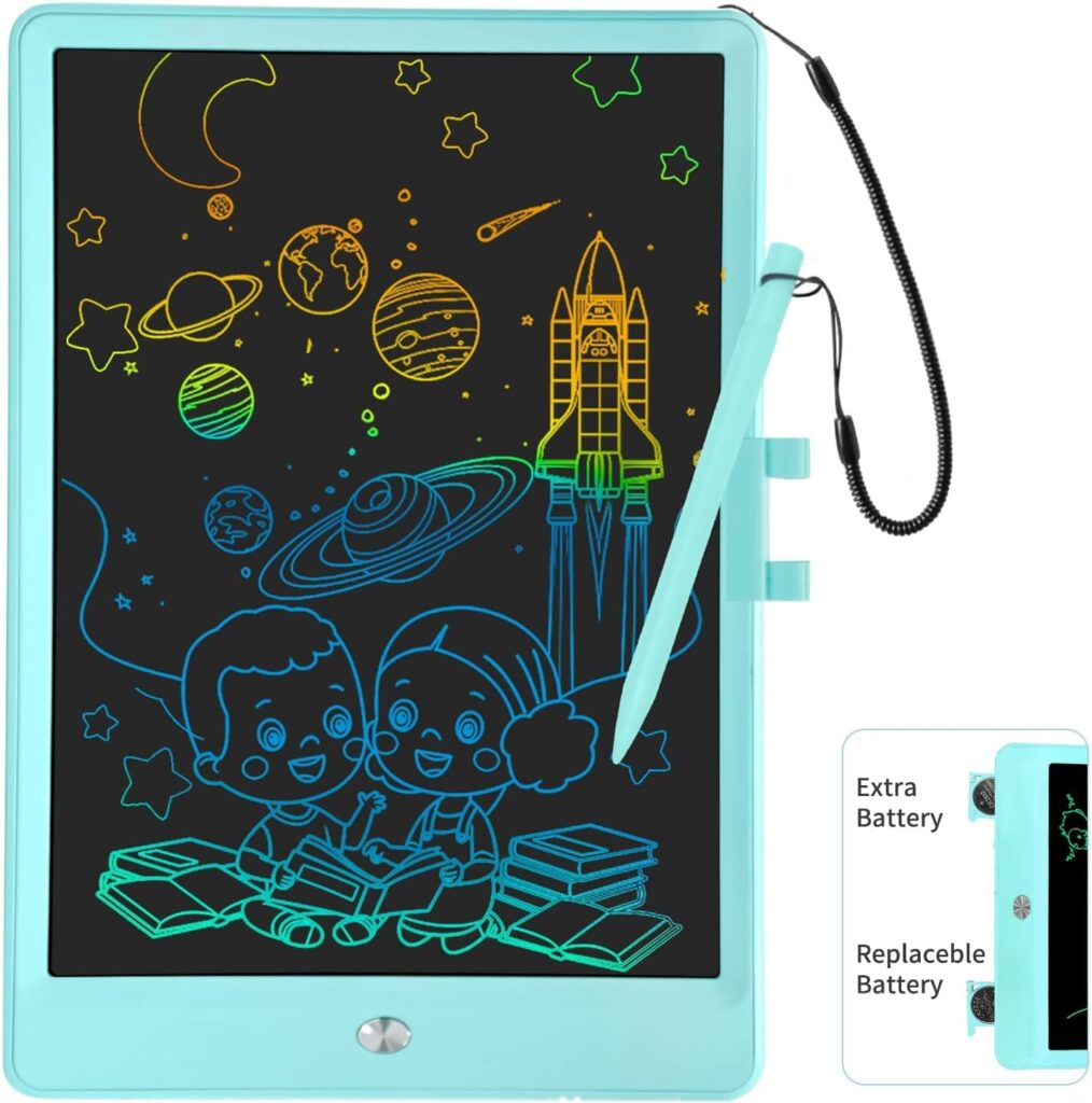 PYTTUR LCD Writing Tablet for Kids 10 Inch Colorful Toddler Doodle Board Drawing Tablet Reusable Electronic Drawing Pads Educational and Learning Toy Gift for 3-8 Years Old Boy and Girls（Blue）