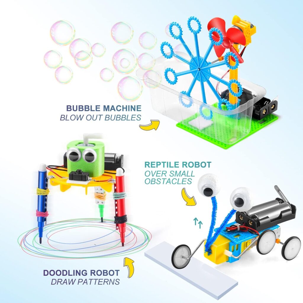 STEM Robotics Kit, 6 Set Electronic Science Projects Experiments for Kids Ages 8-12 6-8, STEM Toys for Boys Craft, DIY Engineering Build Robot Building Kits for Girls 5 7 8 9 10 11 12 + Year Old Gifts