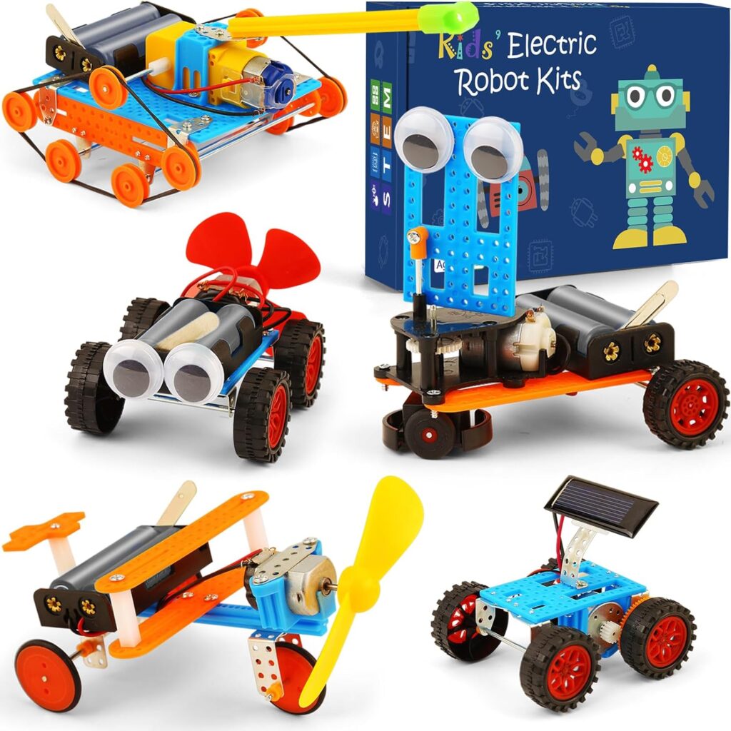STEM Science Kits for Kids 5-8 8-12, Robot Building Kit, Build a Car Crafts for Boys, Engineering Activities Electronic Toys, Electric Science Projects Experiment STEM Activity Craft for Boy Gifts