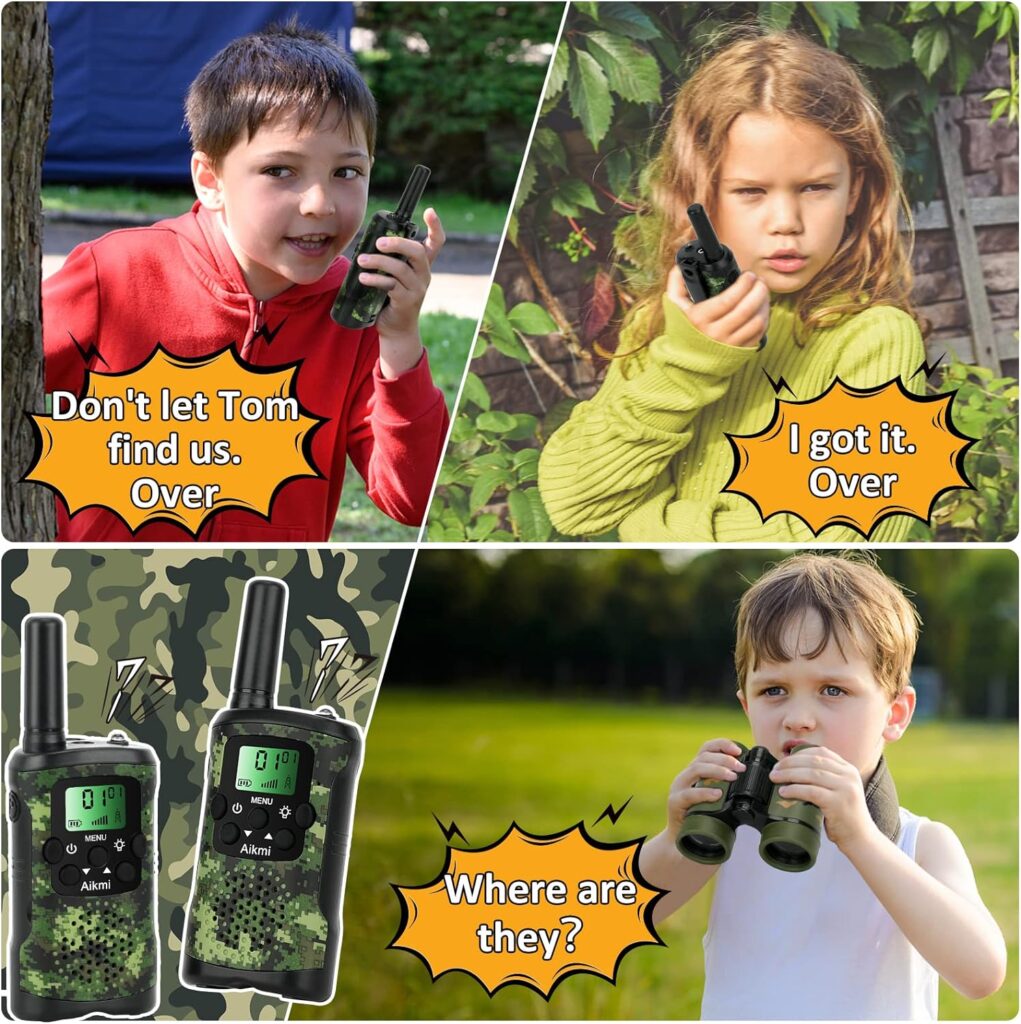 Walkie Talkies for Kids Toys Boys Aged 5+ Outdoor 2 Way Radio 22 Channel 3 Miles Range Camp Hunt Adventure Game Birthday 6 7 8 9 10 Year Old Gifts (Green)
